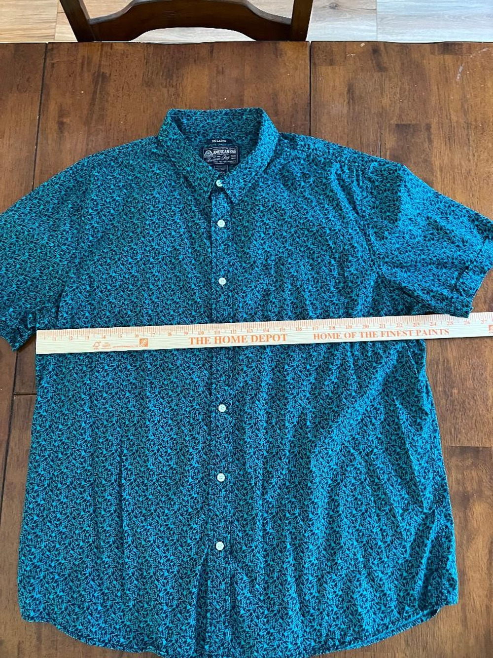 Mens American Rag Short Sleeve Blue Button Up Shirt, Size XXL